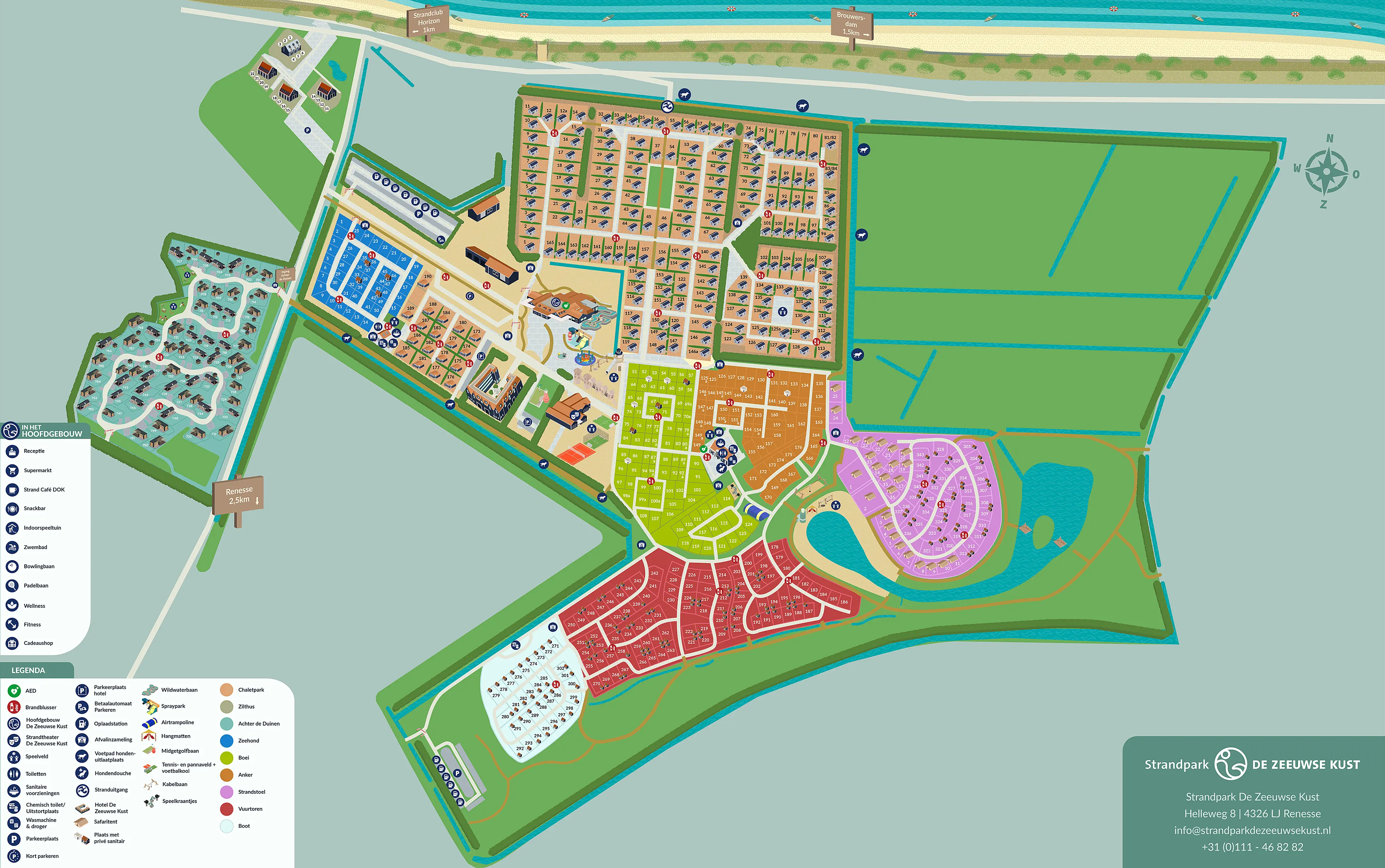 Plattegrond Zeeuwse kust 2025